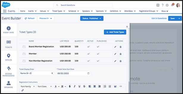 Use Salesforce's custom fields feature to file event survey results in your CRM.
