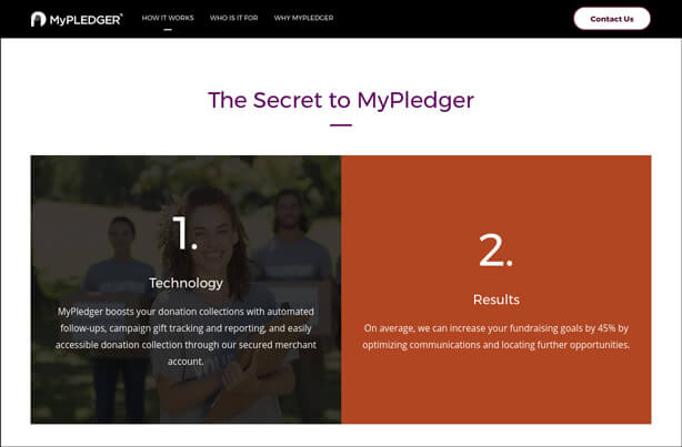 MyPLEDGER is a secure text-to-give platform that's simple to use.