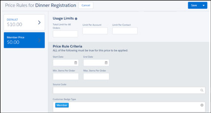 Use Fonteva in Salesforce to offer personalized pricing for your events.