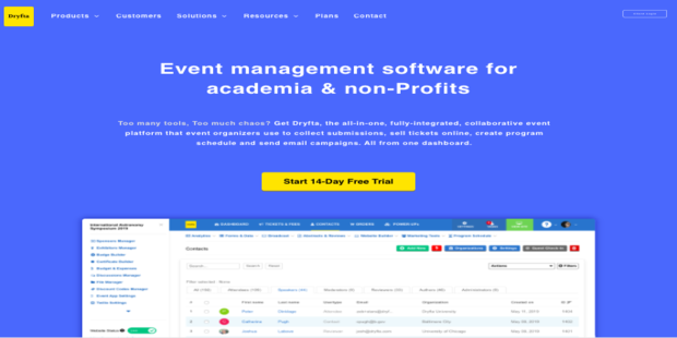 Dryfta is the best event management software for academia.