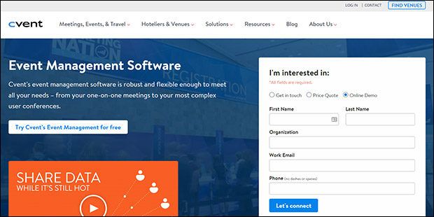 Cvent is a Linvio Events alternative that can help with event registration and more.